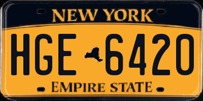 NY license plate HGE6420