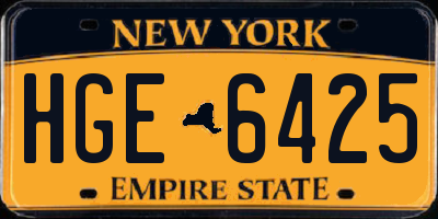 NY license plate HGE6425