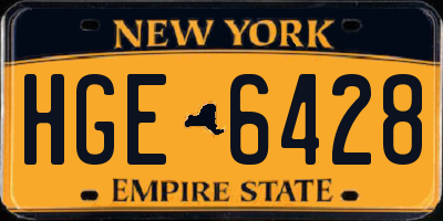 NY license plate HGE6428