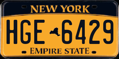 NY license plate HGE6429