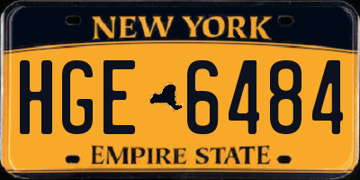 NY license plate HGE6484