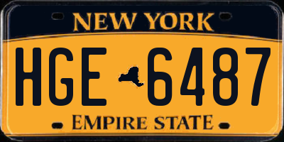NY license plate HGE6487