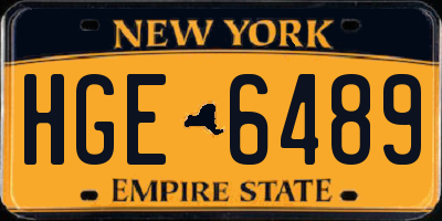 NY license plate HGE6489