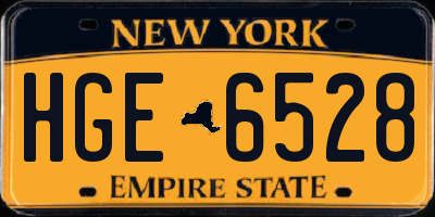 NY license plate HGE6528