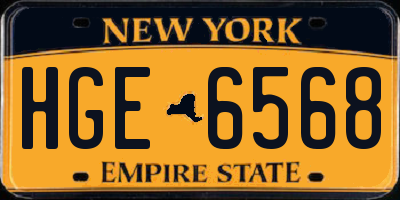 NY license plate HGE6568