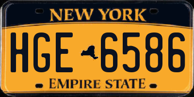 NY license plate HGE6586