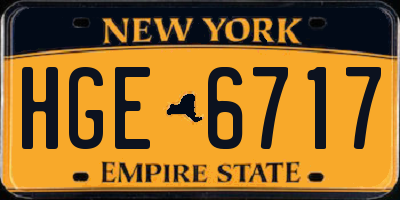 NY license plate HGE6717