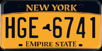 NY license plate HGE6741