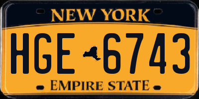 NY license plate HGE6743