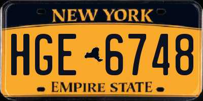 NY license plate HGE6748