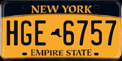 NY license plate HGE6757