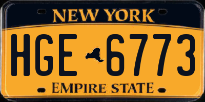 NY license plate HGE6773