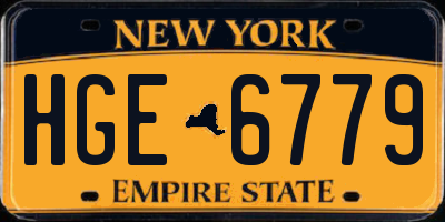 NY license plate HGE6779