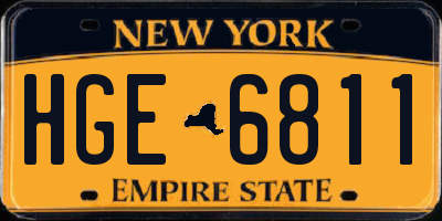 NY license plate HGE6811