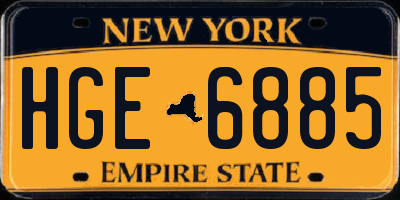 NY license plate HGE6885