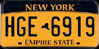 NY license plate HGE6919