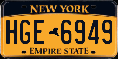 NY license plate HGE6949