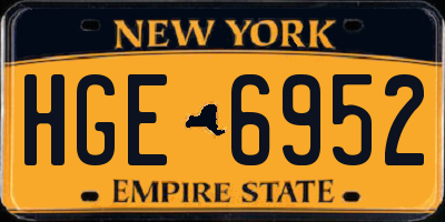 NY license plate HGE6952