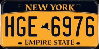 NY license plate HGE6976