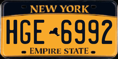NY license plate HGE6992