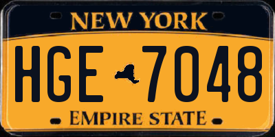 NY license plate HGE7048
