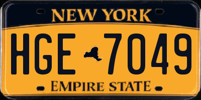 NY license plate HGE7049