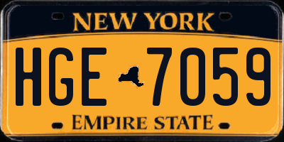 NY license plate HGE7059