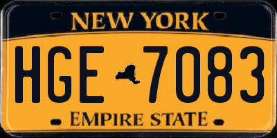 NY license plate HGE7083
