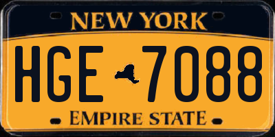 NY license plate HGE7088