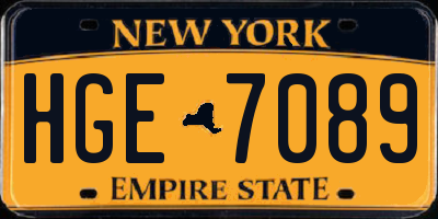 NY license plate HGE7089