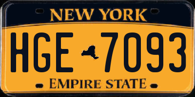 NY license plate HGE7093