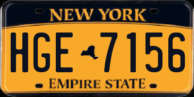 NY license plate HGE7156