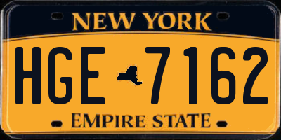 NY license plate HGE7162