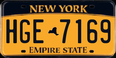 NY license plate HGE7169