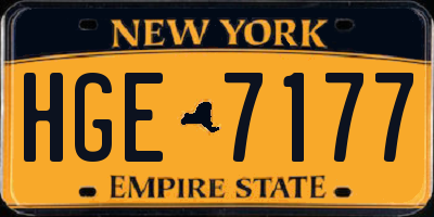 NY license plate HGE7177