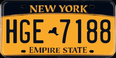 NY license plate HGE7188