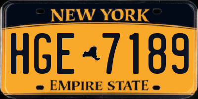 NY license plate HGE7189