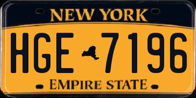 NY license plate HGE7196