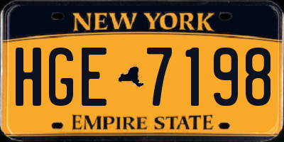 NY license plate HGE7198