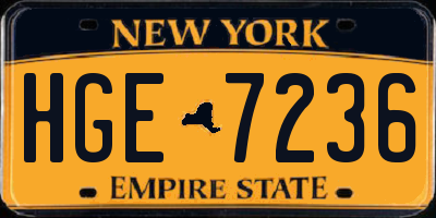 NY license plate HGE7236