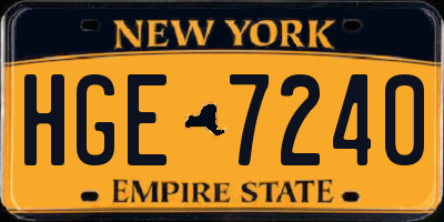 NY license plate HGE7240