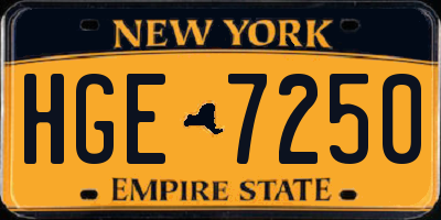 NY license plate HGE7250