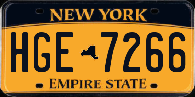 NY license plate HGE7266