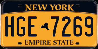 NY license plate HGE7269