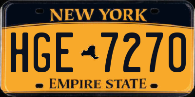 NY license plate HGE7270