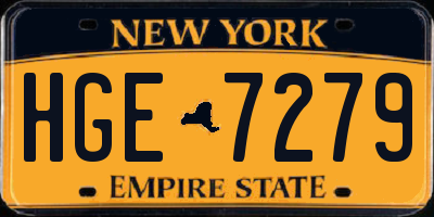 NY license plate HGE7279