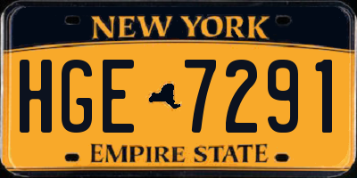 NY license plate HGE7291