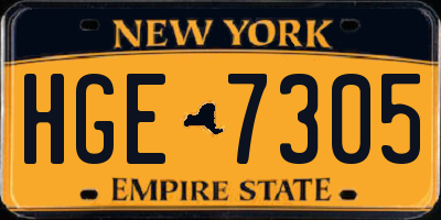 NY license plate HGE7305