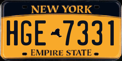 NY license plate HGE7331