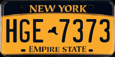 NY license plate HGE7373